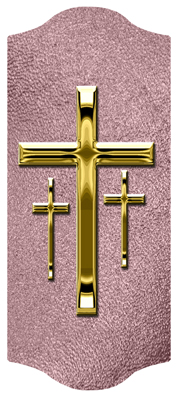 DARAY-C-517-GD-SH-OR Gold 3 Crosses Shimmer Orchid